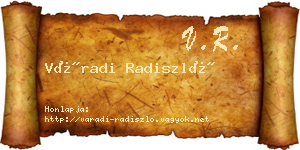 Váradi Radiszló névjegykártya